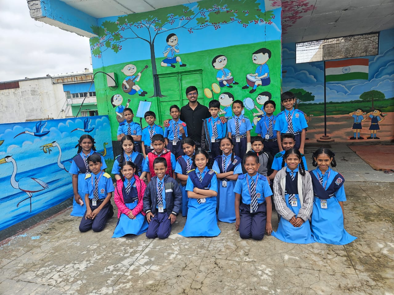Students participating in a school activity